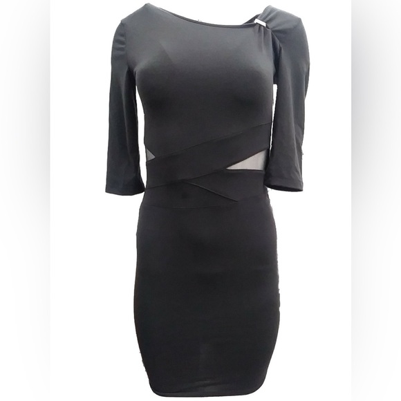Black Opaque Pencil Body Con - Picture 1 of 2